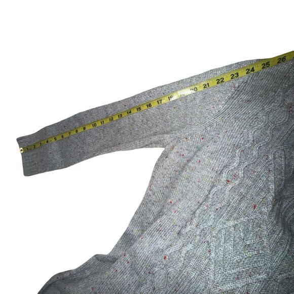 Talbots Cable Knit Gray Sweater Dress With Multi-Colored Speckles All Over Sz M - Picture 10 of 15